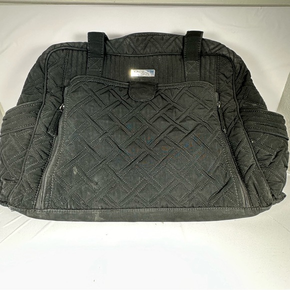Vera Bradley Handbags - Vera Bradley Stroll Around Baby Diaper Bag | Black | Quilted Tote Handbag Travel